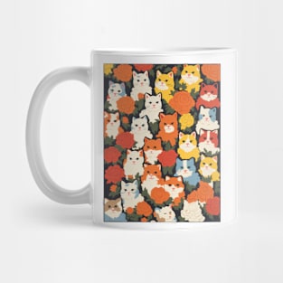 Cute Cats and Floral Design. Modern and Vibrant Mug